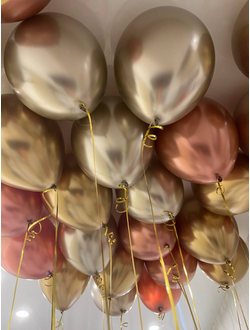 Шары золото, розовое золото, шампань 20 шт под потолок