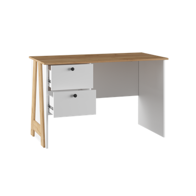 Теодора Стол письменный 2Я ПВШ Белый/Дуб крафт