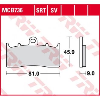 Тормозные колодки передние TRW MCB736SV для BMW (Sinter Street SV)