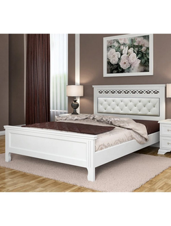 Кровать "Грация" античный белый из массива (Браво) в Липецке