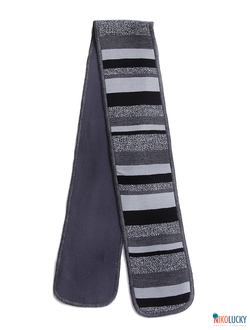 Шарф М10П17, цвет черно-белый,черный,темно-серый, р.12/112 см