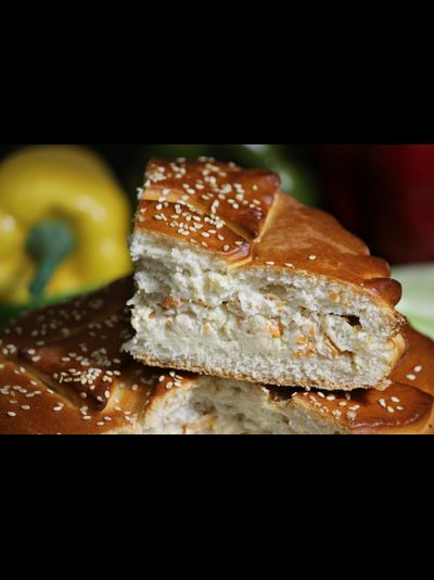 Пирог рыбный (Минтай) с овощами в соусе (1000 гр)