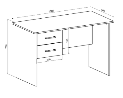 Стол офисный ОФ-112К с тумбой ОФ-21 Блэквуд сатиновый