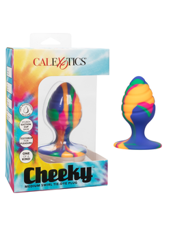 Текстурированная анальная пробка M из силикона CHEEKY MED SWIRL TIE-DYE PLUG