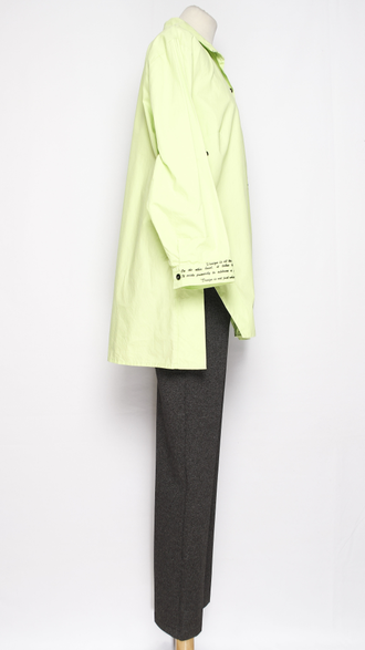 РУБАШКА ХЛОПОК "ТЕКСТЫ" салатовая 48,50,52,54,56