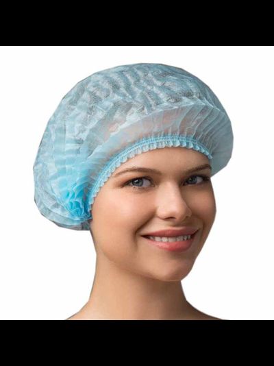Шапочка одноразовая &quot;Шарлотта&quot;, голубая (100 шт.)