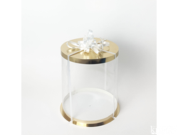 Коробка для торта JUST. Золото. Диаметр 25 см, Высота 28 см, Упаковка 10 штук