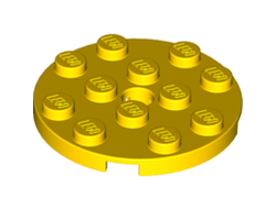 Plate, Round 4 x 4 with Hole, Yellow (60474 / 4515349)