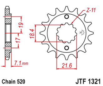 Звезда ведущая (13 зуб.) RK C4022-13 (Аналог: JTF1321.13) для мотоциклов Honda