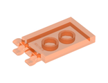 Tile, Modified 2 x 3 with 2 Open O Clips, Trans-Neon Orange (30350b / 6133781)