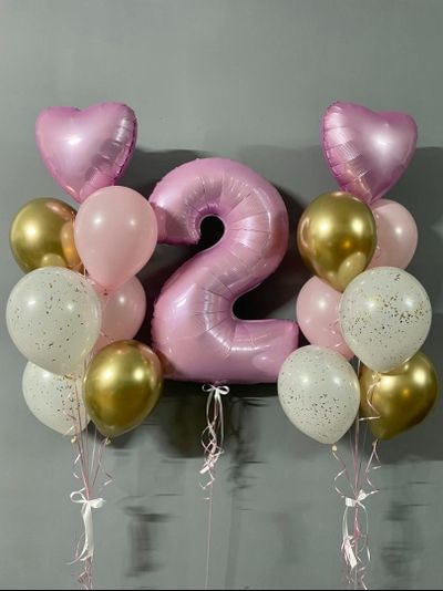 Набор шаров с гелием &quot;Золотисто-розовый&quot;
