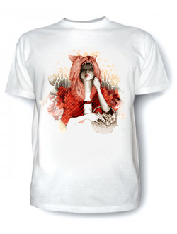 белая футболка с принтом