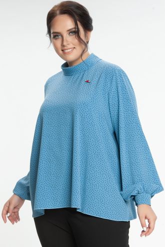 Блуза из креп-шифона силуэта трапеция 4901 голубой