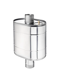 Бак на трубе для печи, 43л, ф 115, AISI 430/0,5мм, (штуцер 3/4")