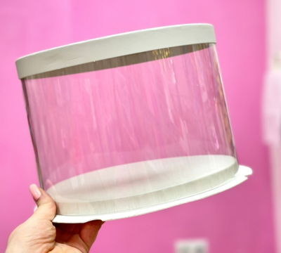 Коробка-тубус под торт Д18*15см (усиленное дно 1 см, с подиумом)