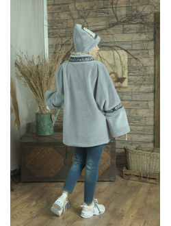 Меховая куртка цвет серо-голубой модель 104