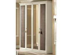 Шкаф 4-дверный с тканевыми вставками 220 см