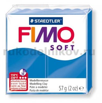полимерная глина Fimo soft, цвет-pacific blue 8020-37 (синий), вес-57 гр