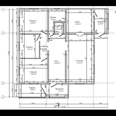 Одноэтажный каркасный дом с тремя спальнями 125м² (SK7)