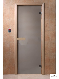 Дверь стеклянная для бани и сауны Эконом Сатин 1900*700 6 мм