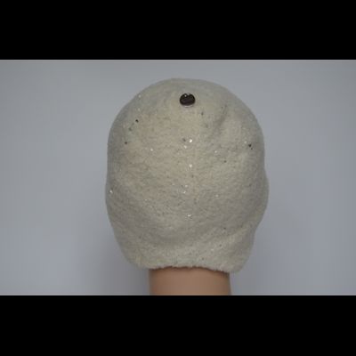 Вязаная жокейка с ушками женская зимняя Vizio Италия 9009 VU белая