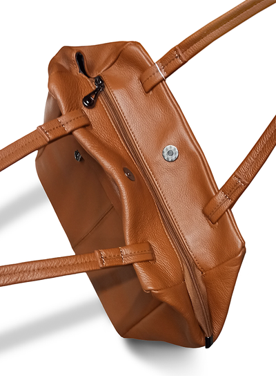 (АРТИКУЛ: 10005/8) СУМКА ЖЕНСКАЯ СРЕДНЕГО РАЗМЕРА, НАТУРАЛЬНАЯ КОЖА, РЫЖАЯ, СПЕРЕДИ  КАРМАН, РУЧКИ ЧЕРЕЗ ПЛЕЧО