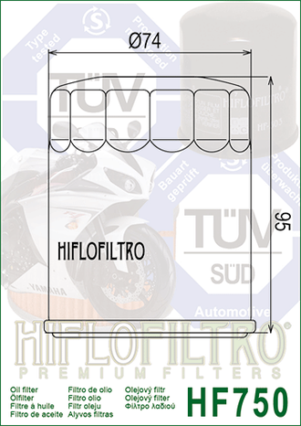 Масляный фильтр HIFLO FILTRO HF750 для Yamaha (N26-13440-00-00)