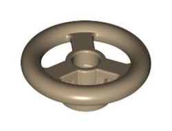 Vehicle, Steering Wheel Small, 2 Studs Diameter, Dark Tan (30663 / 6376459)