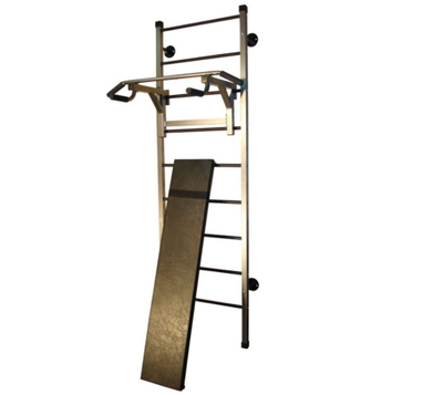 Шведская стенка СИЛА со съемными турник-брусьями PRO и с доской для пресса ДП