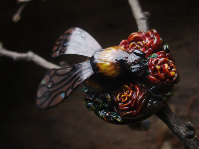 Коллекционное кольцо "Царевич Шмель в цветущем саду"