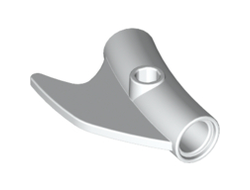 Technic, Pin Connector Round Curved with Fin and Hole, White (87745 / 6110028)