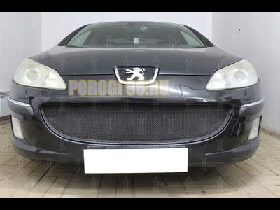 Защита радиатора для Peugeot 407 2004-2008 black низ