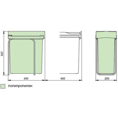 Система сортировки мусора ALBIO 25 40L серый пластик