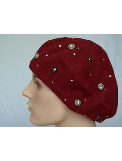 Бордовый фетровый берет Vizio 3633 Италия фото