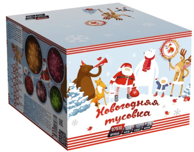 Батарея салютов НОВОГОДНЯЯ ТУСОВКА (1" / 100 залпов)