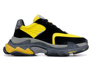 Black yellow balenciaga triple s discount