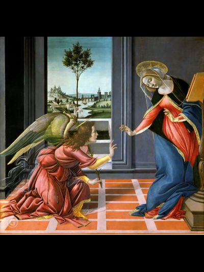 Картина обогреватель, репродукция Сандро Боттичелли Благовещение