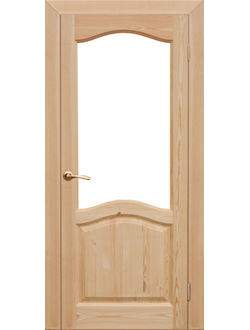 Дверь из массива сосны остекленная "Сучковый массив"