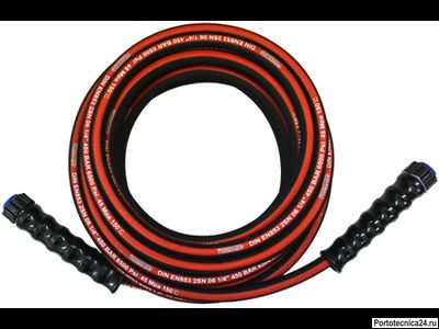 Шланг ВД  гайка-гайка, 2SN-06, 450 бар, 15 м, двухоплеточный