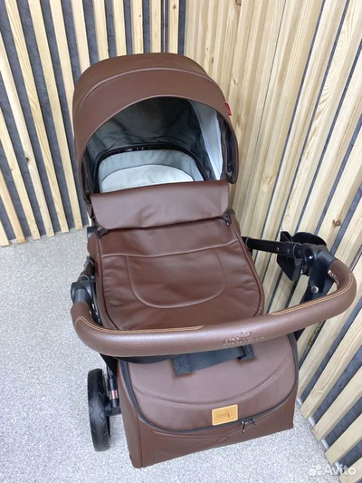 Детская коляска 3 в 1 Farfello Aimile Original Шоколадный Экокожа