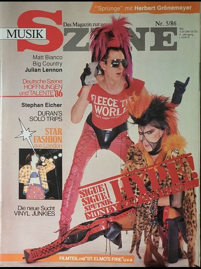 Music Szene Magazine May 1986 Sigue Sigue Sputnik, Иностранные музыкальные журналы, Intpressshop
