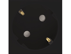 Розетка 2К+З матовая черная со шторками, винтовые клеммы, 2 модуля, 45 градусов, Efapel Quadro 45