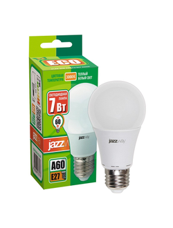 Лампа светодиодная PLED- ECO- A60 7w E27 3000K 220V/50Hz Jazzway груша