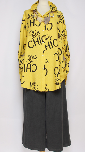 РУБАШКА "CHIC " бежевая, жёлтая,чёрная, графит до р.56