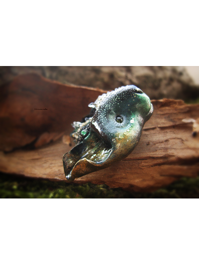 &quot;КотоВолк (Котовий ЛосеВолк) из рода котов-единорогов&quot; - брошь в лесном стиле