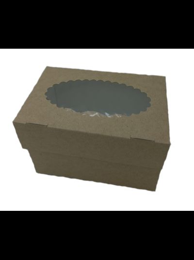 Коробка самосборная с окном "ромашка" 16х10х10 см цвет крафт