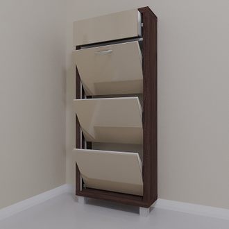 Обувница Айрон-3 Плюс (фасад стекло Капучино)