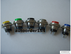 Выключатель кнопка круглая д.16 (без фиксации, металл) 03000095