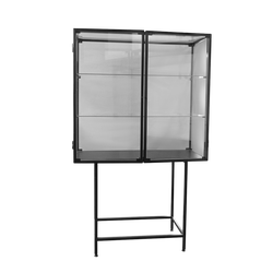 Островная витрина с металлом и ЛДСП и стеклянными дверями для магазинов