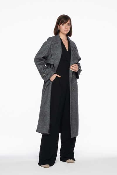 Серое пальто 48 размера для женщин Флирт Москва